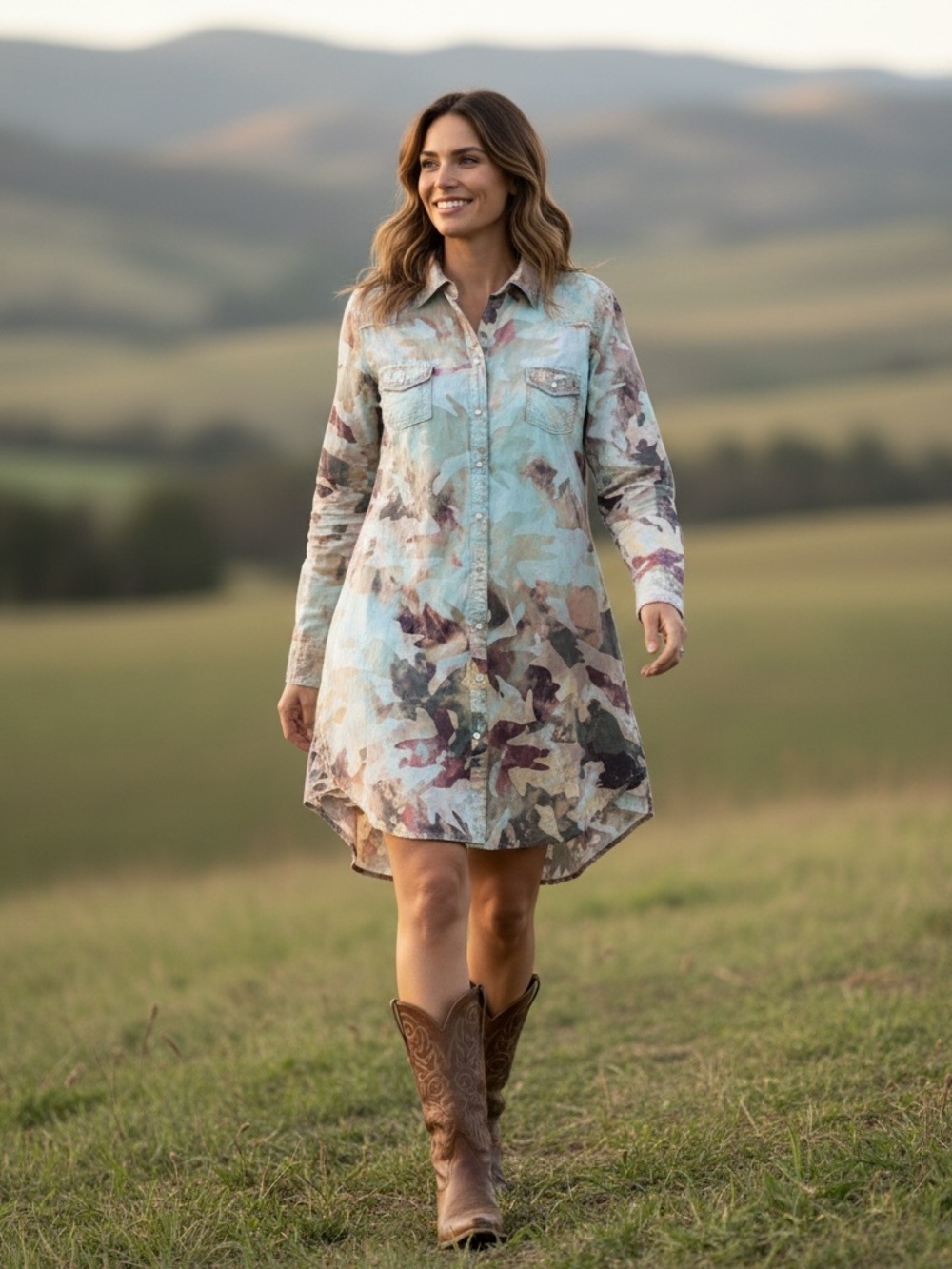 A Rare Bird Shirtdress Sz Small Western Cowgirl Pearl Snap Rhinestones Handmade